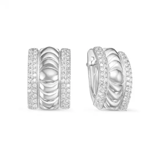 Серьги с фианитом из серебра