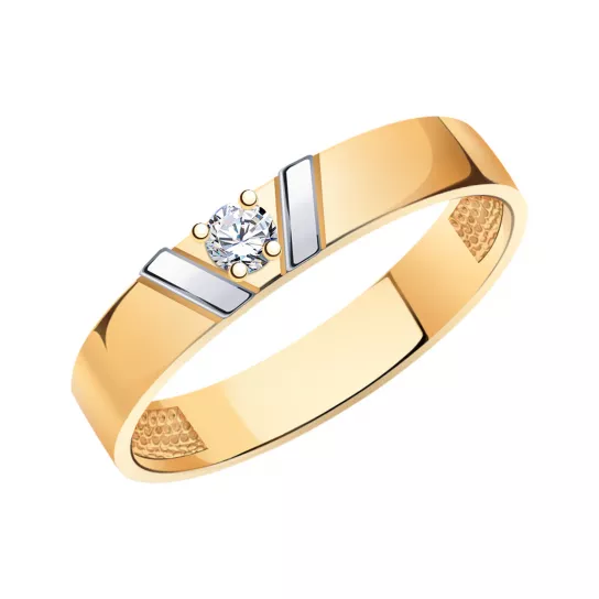 Кольцо с фианитом из золота