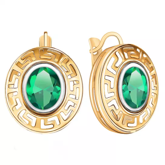 Серьги с фианитом из золота