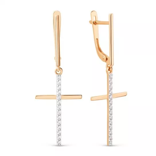 Серьги с фианитом из золота