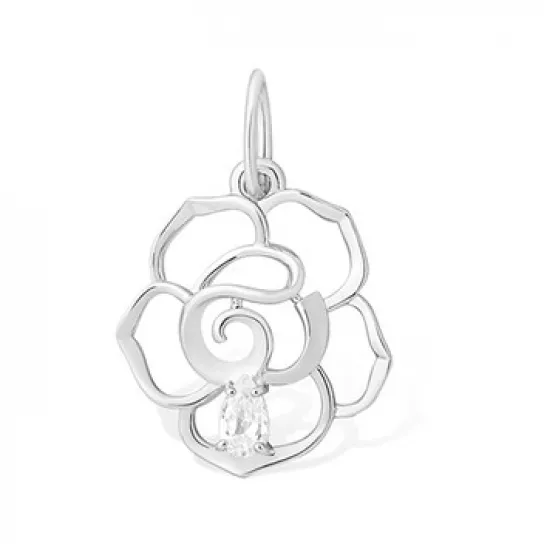 Подвеска с фианитом из серебра