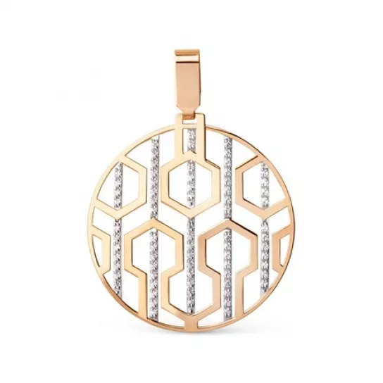 Подвеска с фианитом из золота