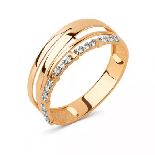 Кольцо с фианитом из золота