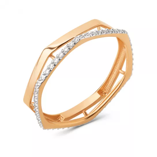 Кольцо с фианитом из золота