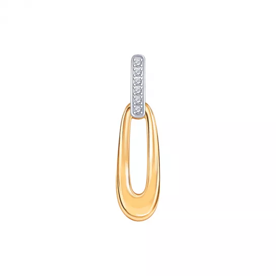 Подвеска с фианитом из золота