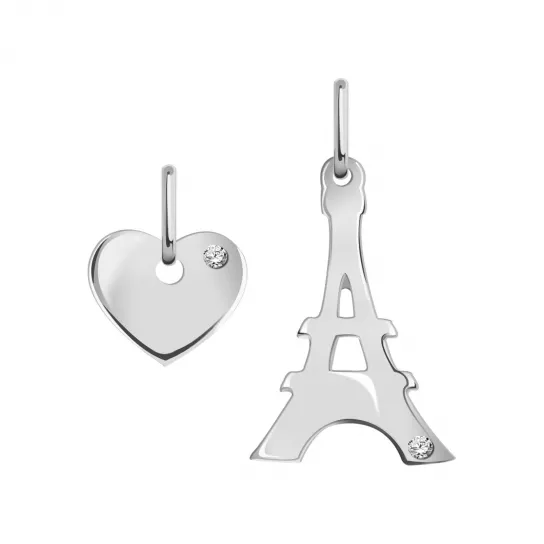 Подвеска с фианитом из серебра