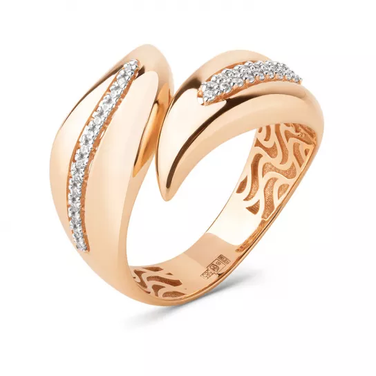 Кольцо с фианитом из золота