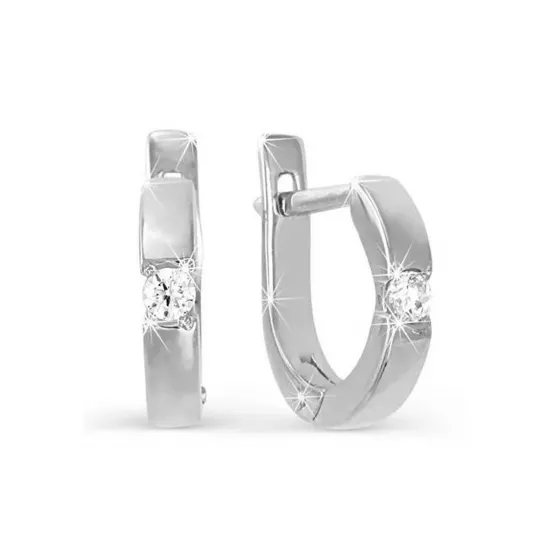 Серьги детские с фианитом из серебра