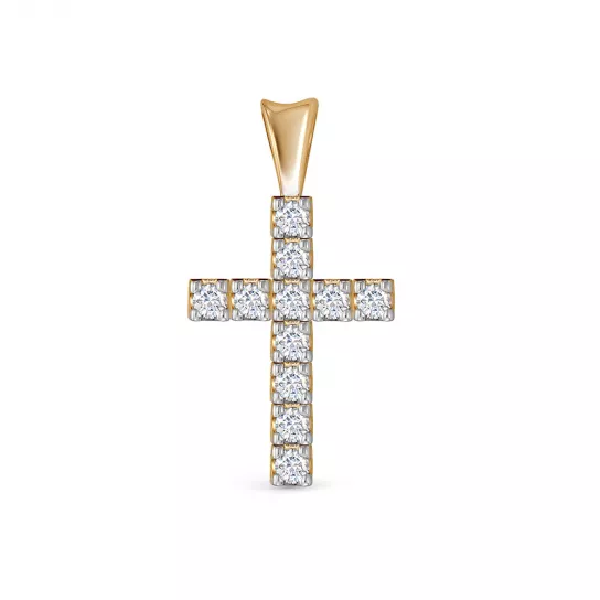Крест с бриллиантами из золота
