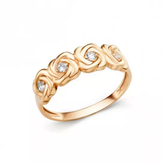 Кольцо с фианитом из золота