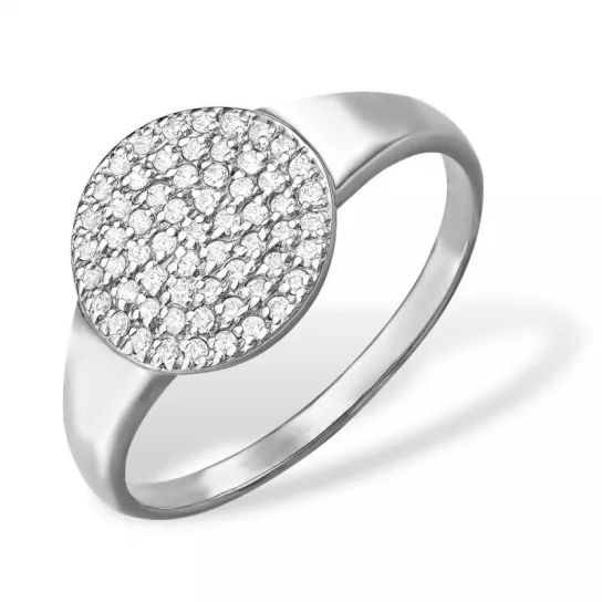Кольцо с фианитом из серебра