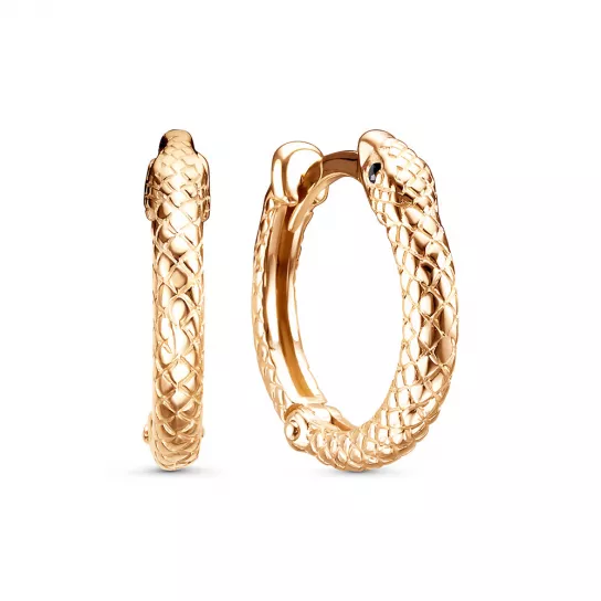 Серьги-конго с фианитом из золота