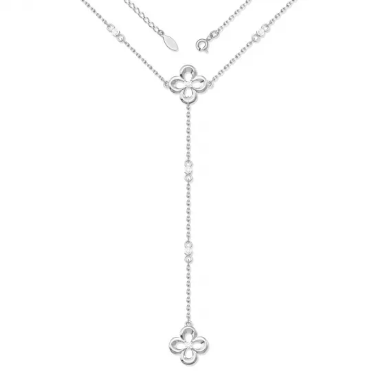 Колье с фианитом из серебра