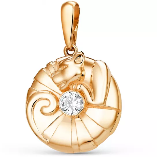 Подвеска с фианитом из золота