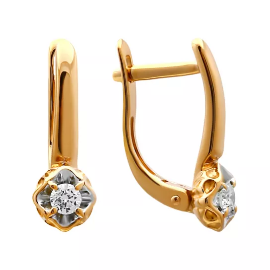 Серьги с бриллиантами из золота