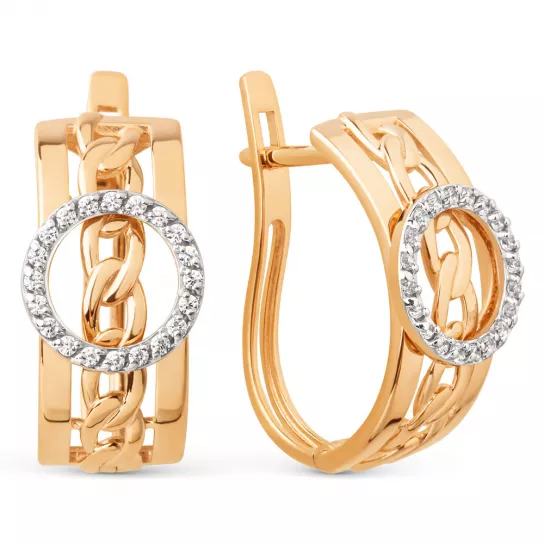 Серьги с фианитом из золота