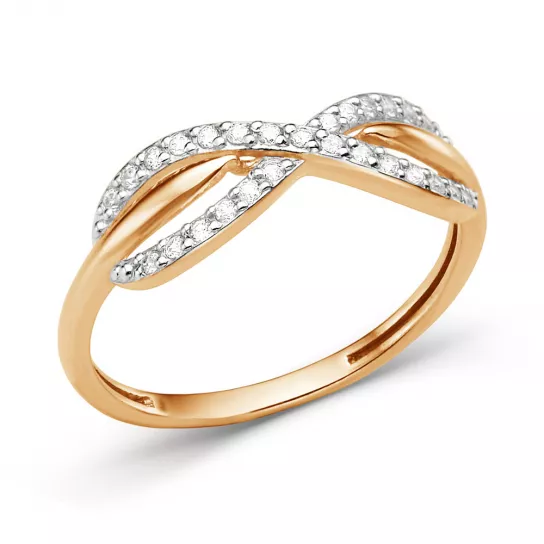 Кольцо с фианитом из золота