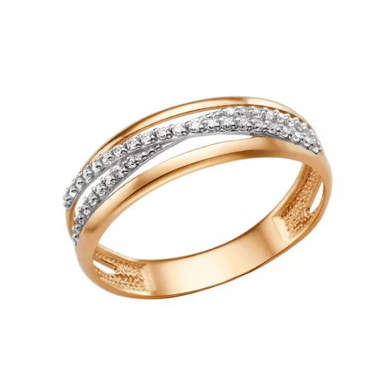 Кольцо с фианитом из золота