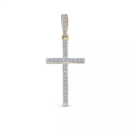 Крест с бриллиантами из золота
