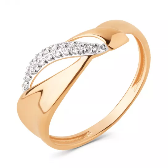 Кольцо с фианитом из золота