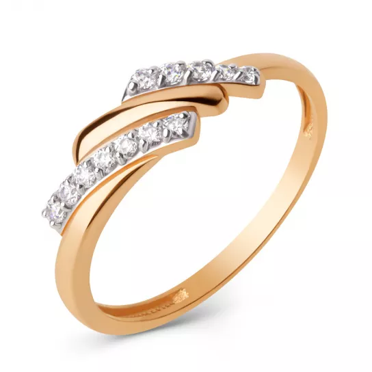 Кольцо с фианитом из золота