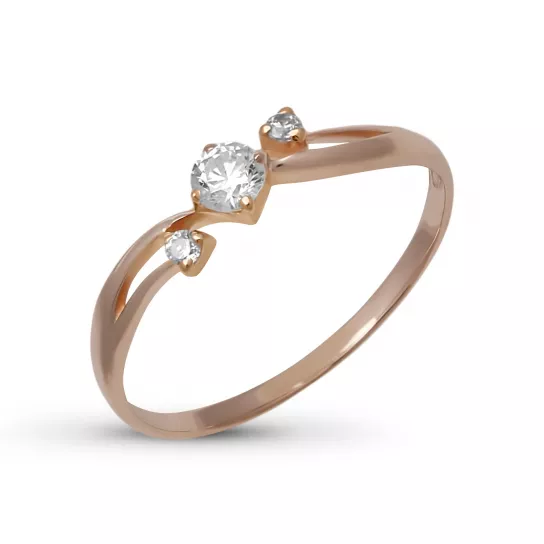 Кольцо с фианитом из золота