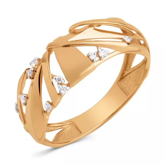 Кольцо с фианитом из золота