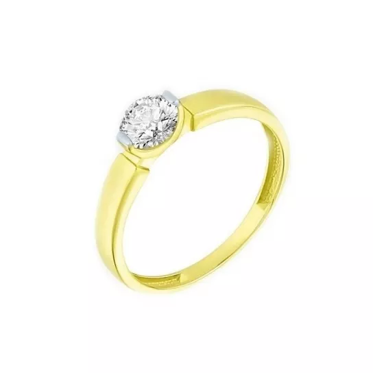 Кольцо с фианитом из золота