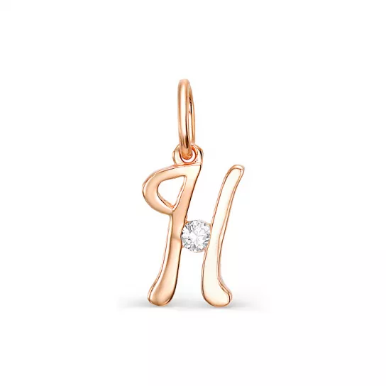 Подвеска с фианитом из золота