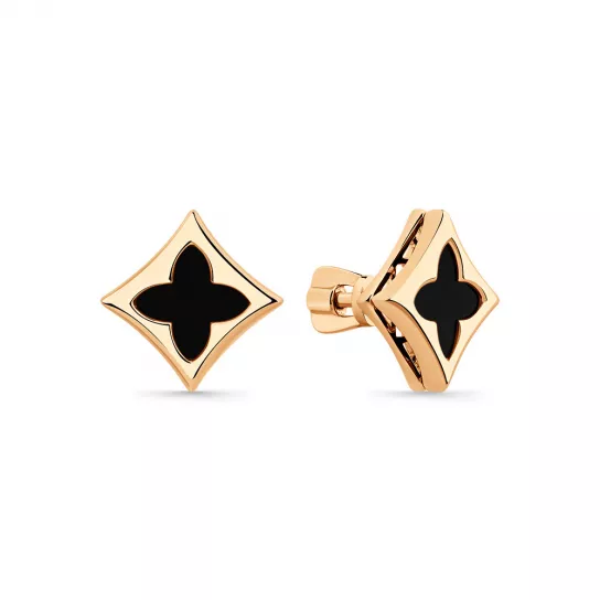 Пусеты с агатом из золота