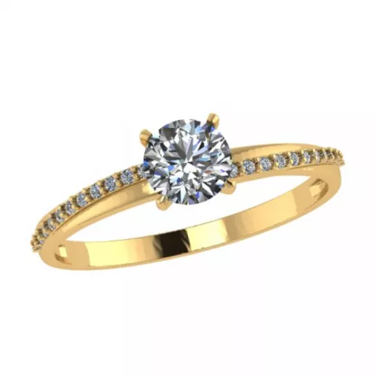 Кольцо с фианитом из золота