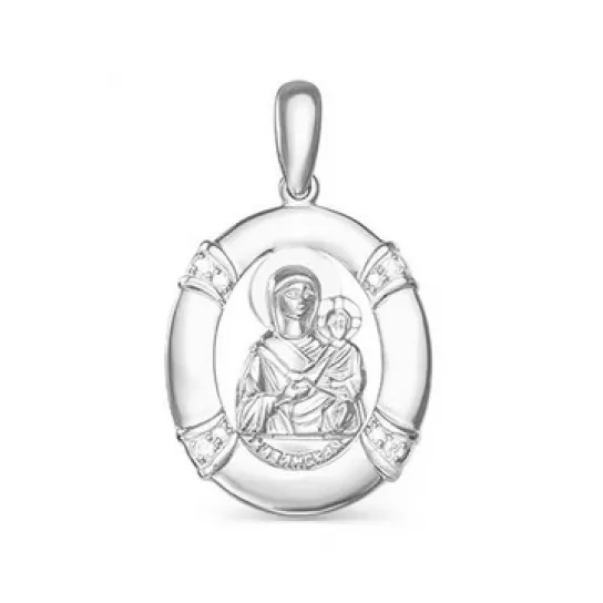 Икона с фианитом из серебра